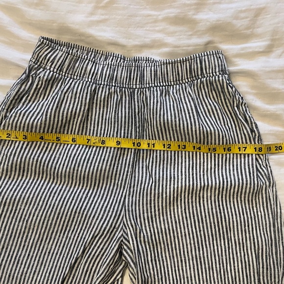 Reformation Ava Stripe Wide Leg Black‎ & White Striped Pull-On Linen Pants Small - Picture 13 of 13
